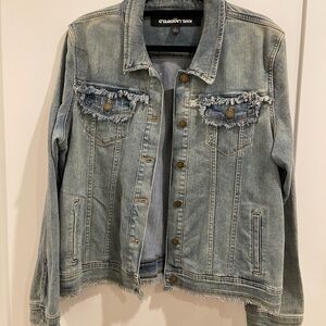 Karl Lagerfeld Light Blue Distressed Jean Jacket
